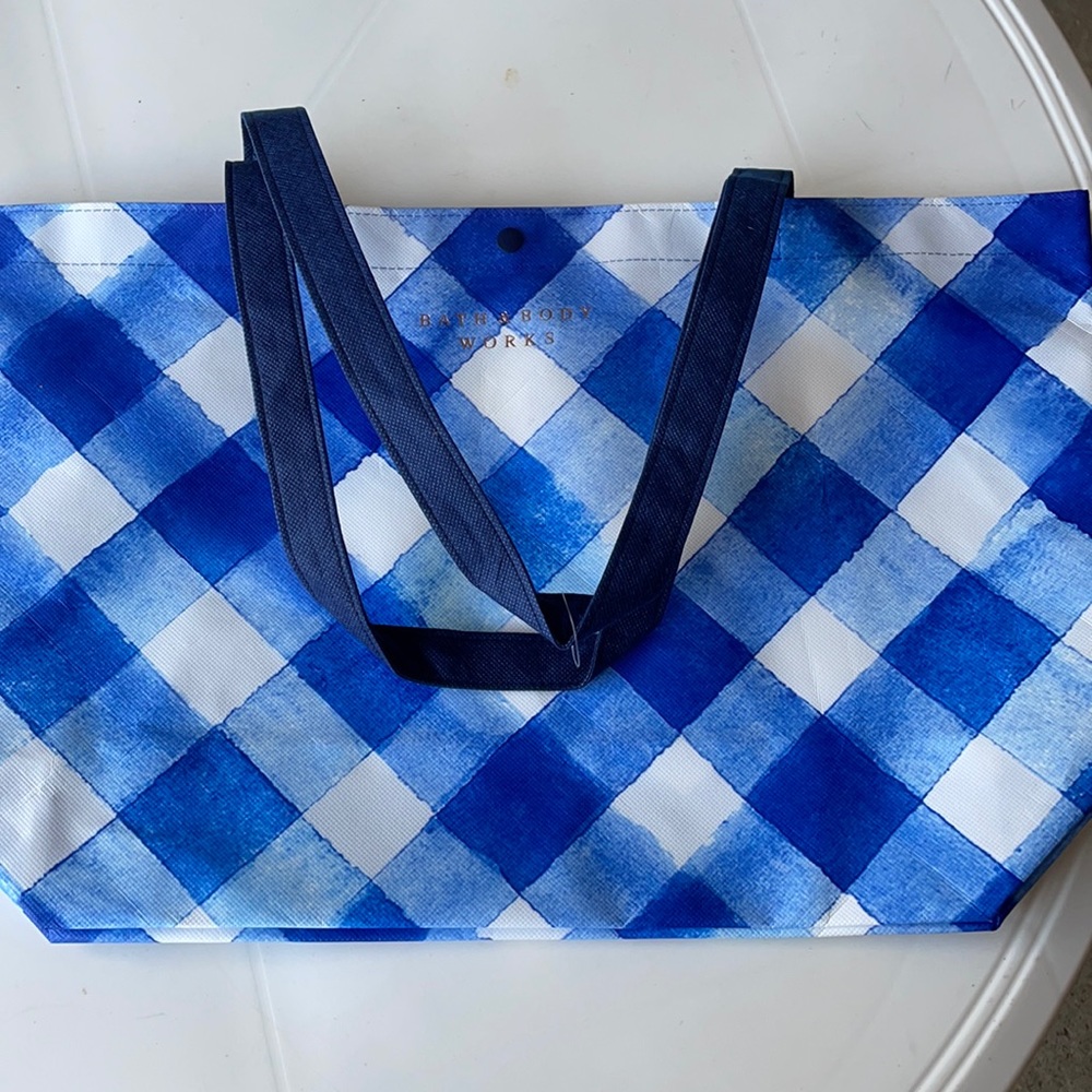 Bath and Body works plaid tote